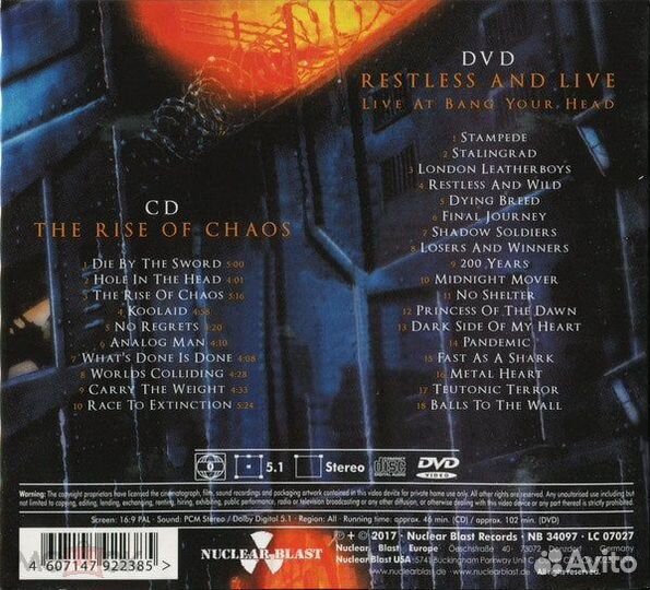 Accept CD+DVD THE rise OF chaos / restless