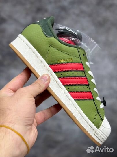 Adidas superstar shelltoe green