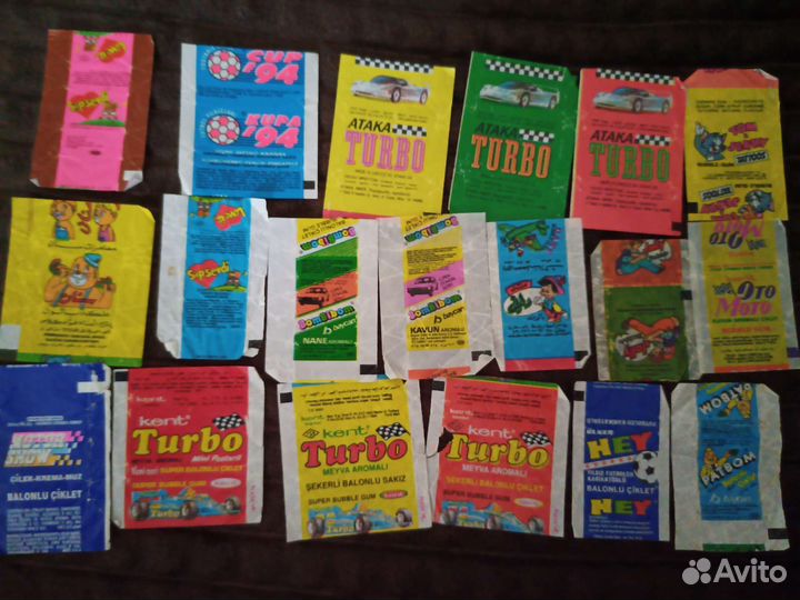 Обертки, вкладыши от жвачек 90-х