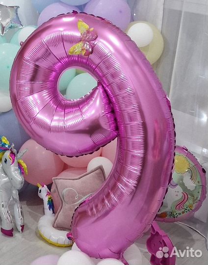 Фольгированный шар цифра 9 или 6