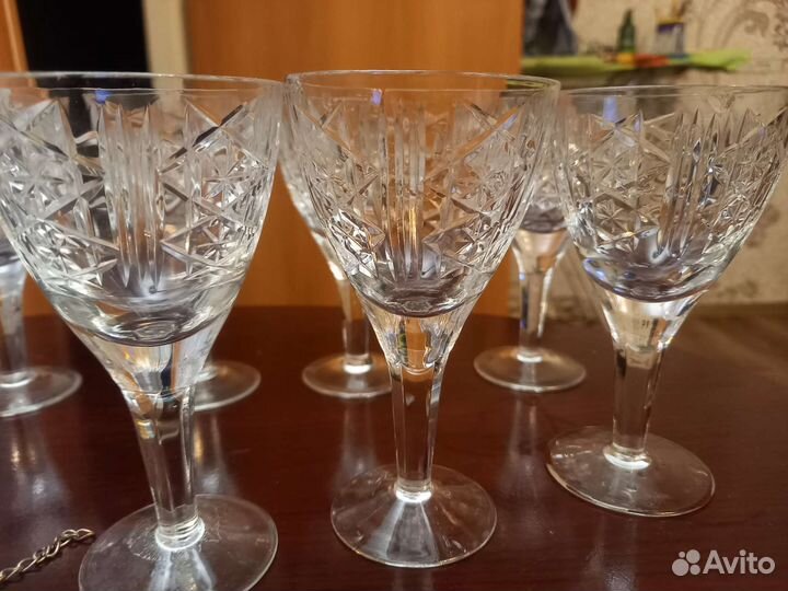 Бокалы для вина хрусталь 9 штук