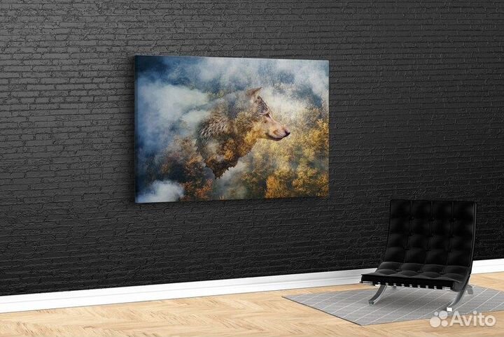 Картина маслом волк