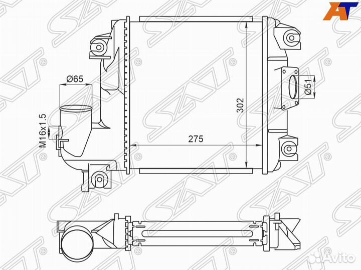 Радиатор интеркулера toyota fortuner 10/hilux 05