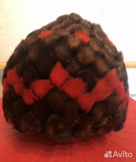 Шапка из вязаной норки