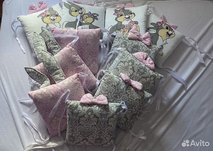 Бортики в кроватку для девочки