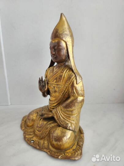 Антикварная статуэтка будда цонкапа, 18-19 век