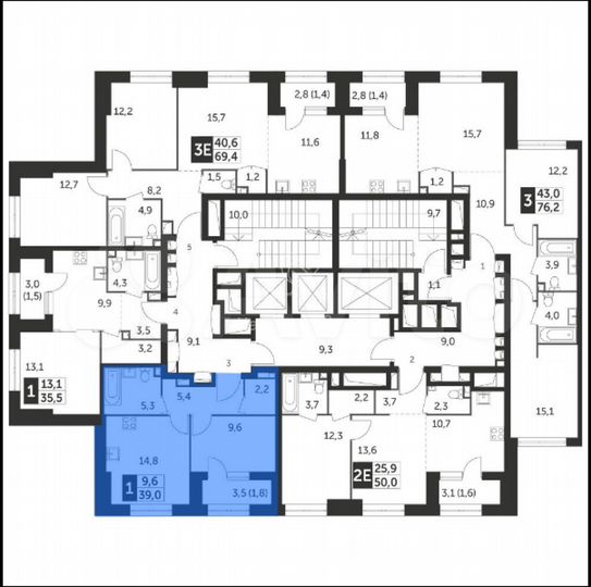 1-к. квартира, 39,9 м², 12/29 эт.