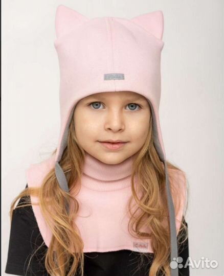 Шапка новая комплект шарф - манишка