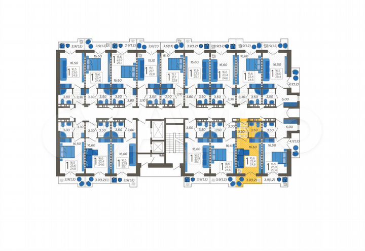 Апартаменты-студия, 24,6 м², 9/12 эт.