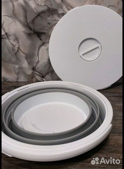 Складное ведро с крышкой,для уборки,рыбалки