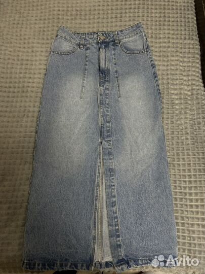 Джинсовая юбка длинная