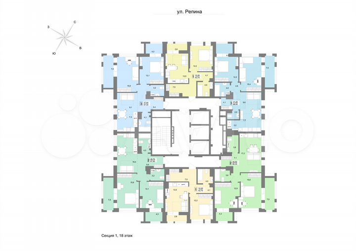 2-к. квартира, 67,9 м², 18/31 эт.