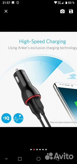 Usb зарядное устройство anker