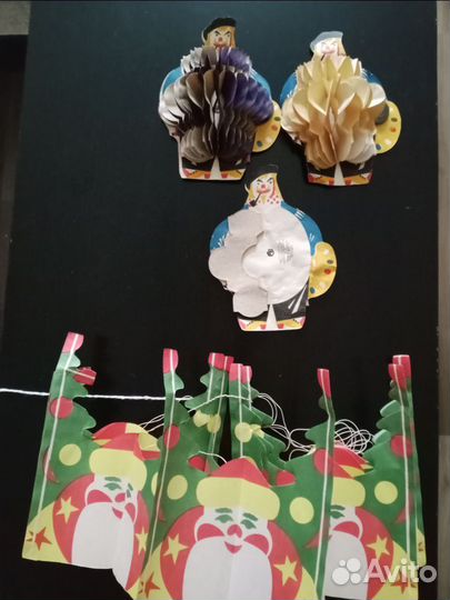 Елочные украшения картонно бумажные