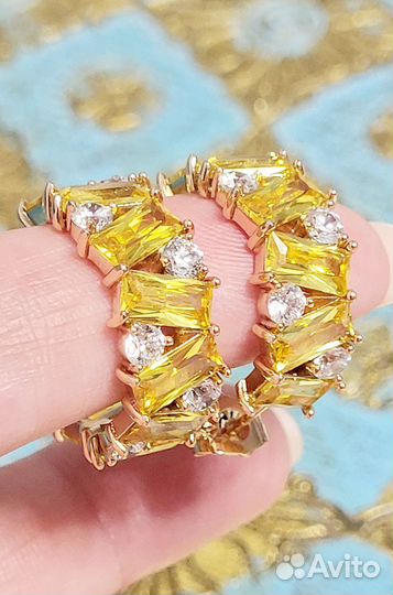 Swarovski серьги кольца