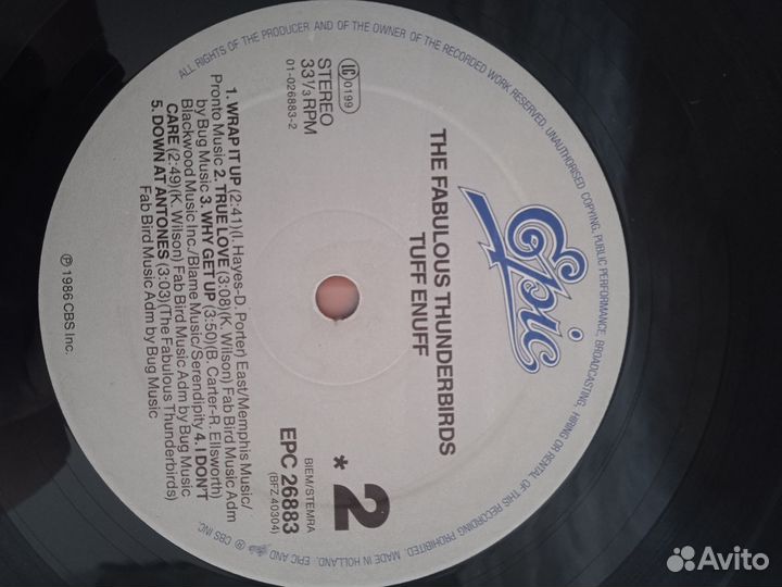 The Fabulous Thunderbirds Tuff Enuff lp