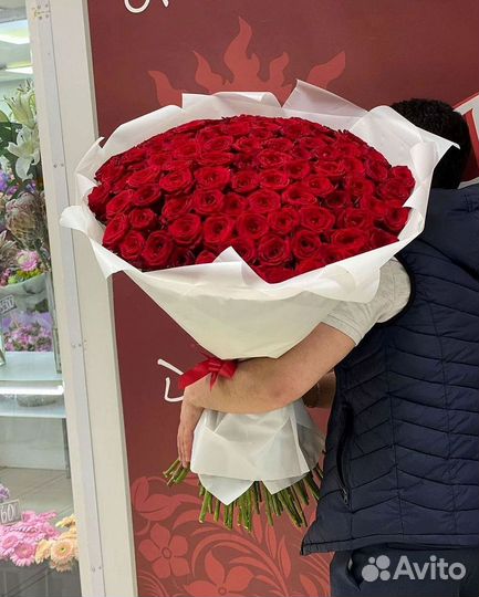 Букет роз 101 роза 51 роза