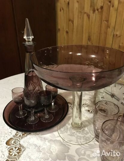 Штоф Графин Кувшин Марганец хрусталь Алмазная