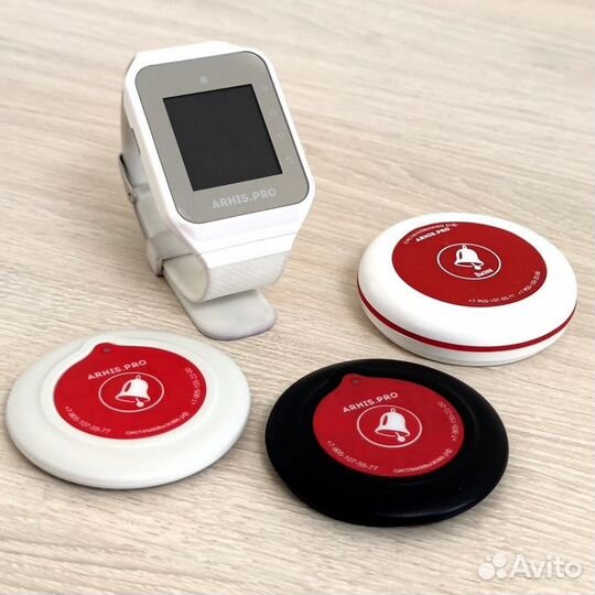 Кнопка вызова официанта Слим в ассортименте, часы