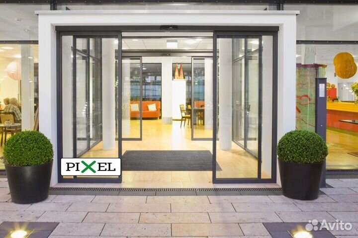 Стеклянные раздвижные двери Авто