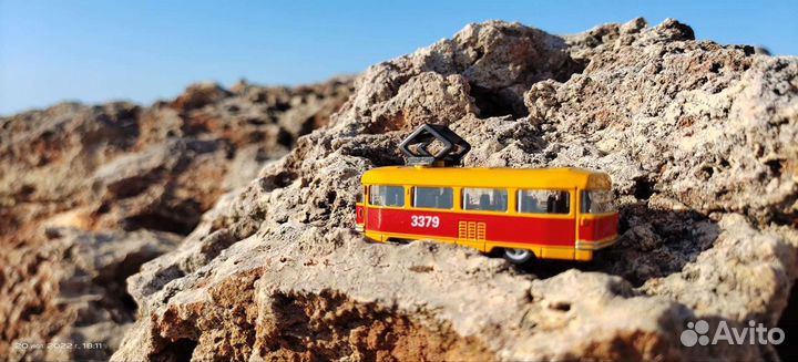 Модель ретро трамвая Татра металл