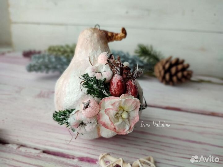 Ватные елочные игрушки Тыковки 3 шт