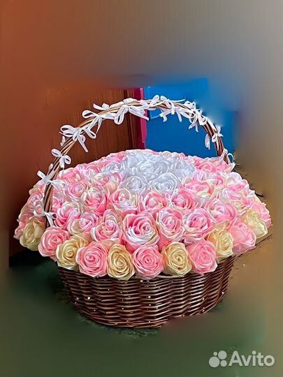 Букеты из зефира, бабочек и розочек