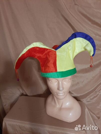 Колпак скомороха Многорожка с бубенчиками