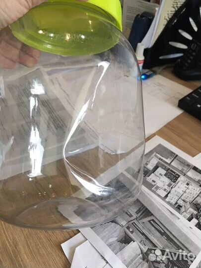 Банка с крышкой с ручкой 2л пластик