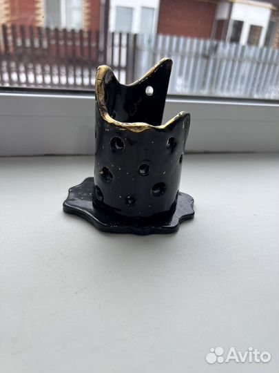 Подсвечник керамический из глины