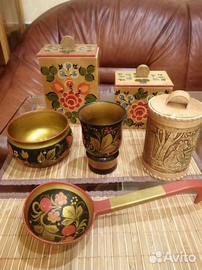 Туес, ложка, миска, чаша, ставчик хохлома