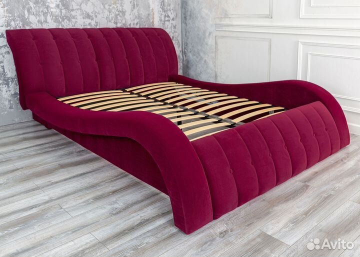 Кровать двуспальная 140х200 бордо