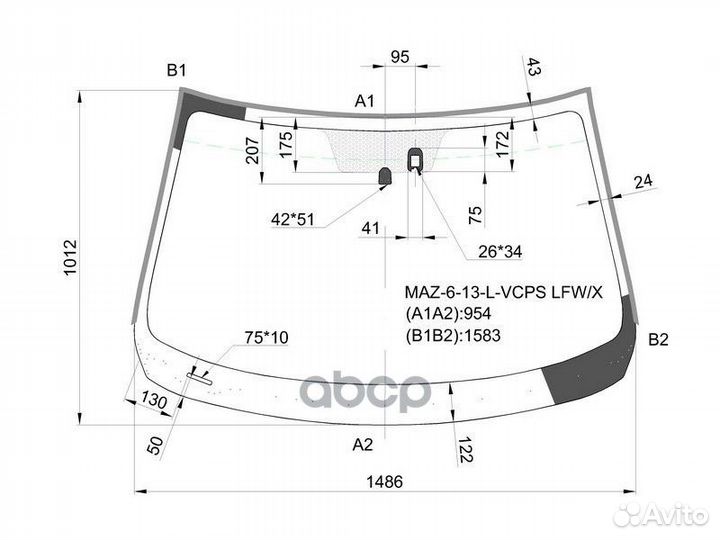 Стекло лобовое + дд mazda 6 4/5D SED/WGN 12- MA