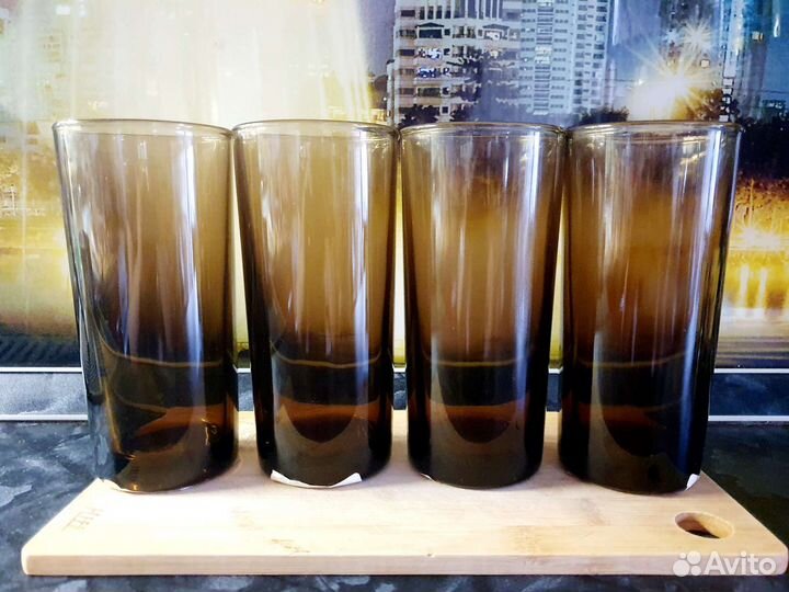 Набор стаканов для воды из дымчатого стекла 360 мл