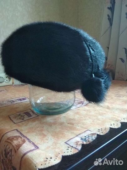 Берет женский норковый черный