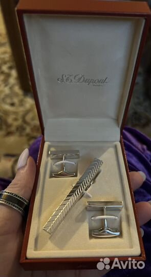 Запонки и зажим для галстука S.Z. Dupont