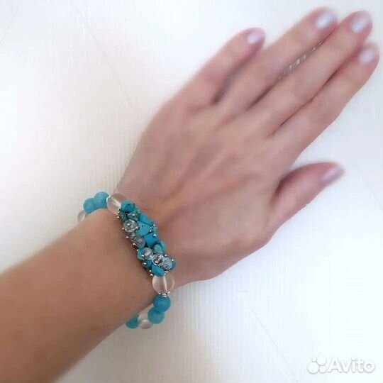 Браслет с натуральным амазонитом