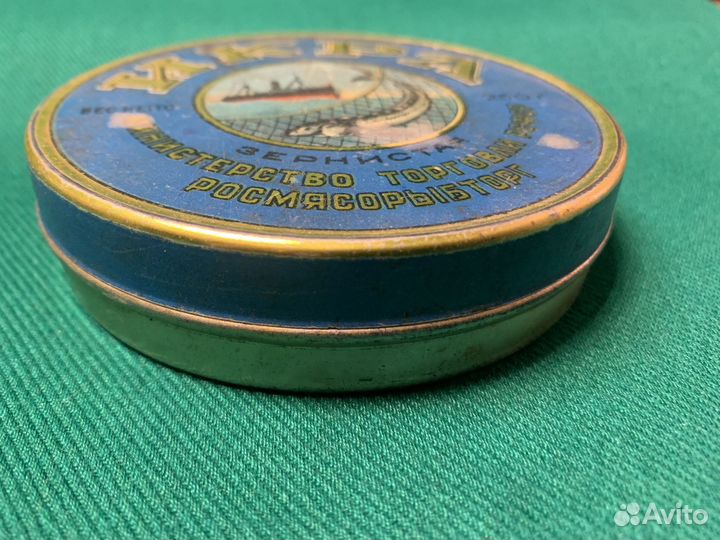 Жестяная банка от икры. Винтаж. Редкость