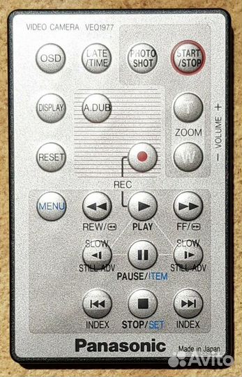 Panasonic VEQ1977 пульт управления