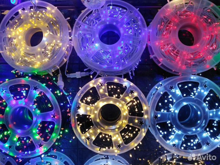 Цветная уличная гирлянда нить 50 м в бухте K8