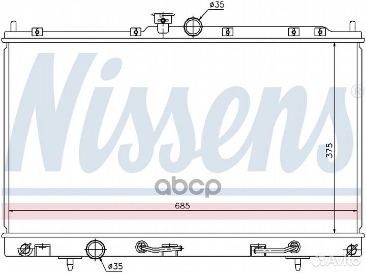 Радиатор mitsubishi lancer 1.8 02- 62894 Nissens