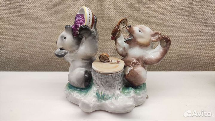 Чернильница медведи лфз СССР 50е гг