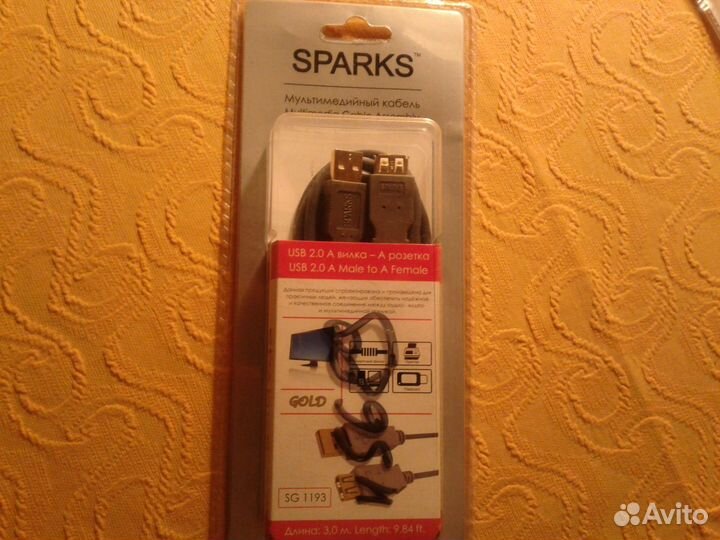 Кабель мультимедийный sparks, 3 метра