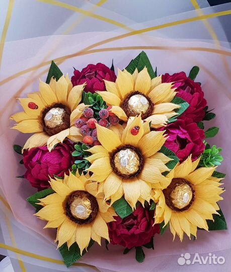 Сладкий букет из конфет