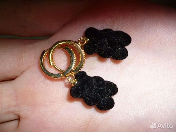 Серьги с медведем