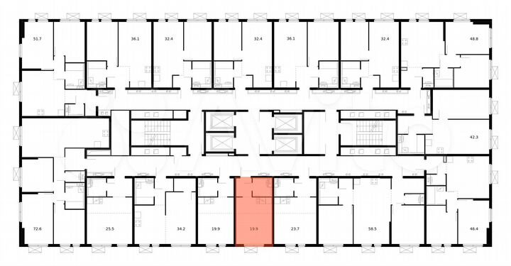 Квартира-студия, 19,9 м², 20/33 эт.