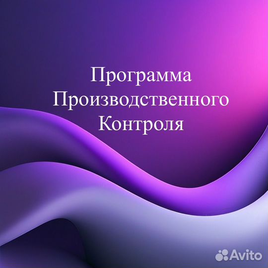 Разработка программы производственного контроля
