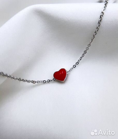 Браслет с сердечком из стали