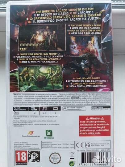 Nintendo switch игра House of the dead