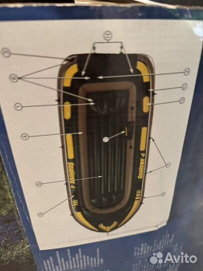 Резиновая надувная лодка на четверых человек